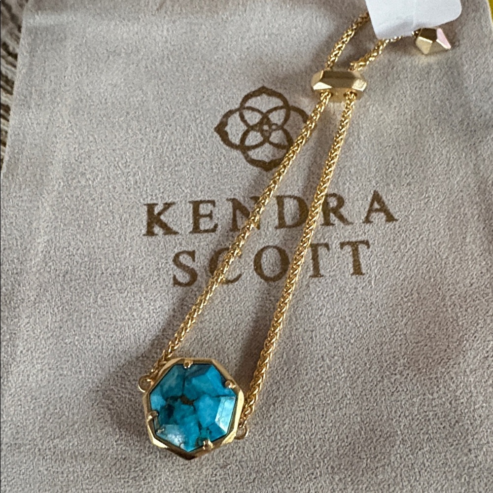 Kendra Scott Gold Bracelet with Turquoise Stone